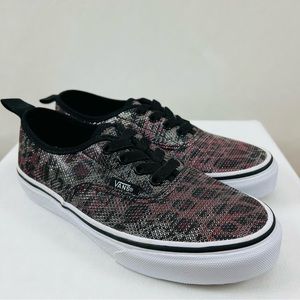 VANS Leopard Metallic Mesh Black Elastic Lace Skate Shoes